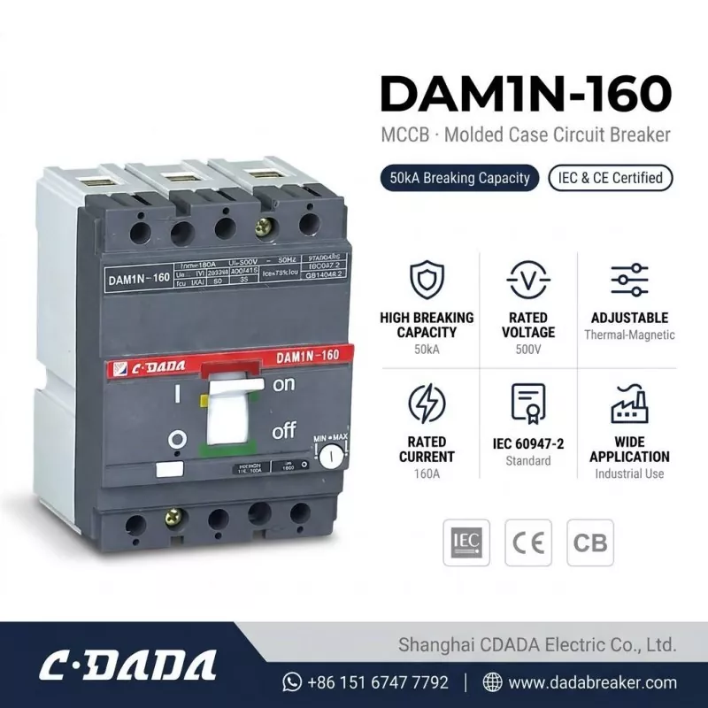 CDADA uvádza na trh vysokokapacitný istič DAM1N-160 160A MCCB